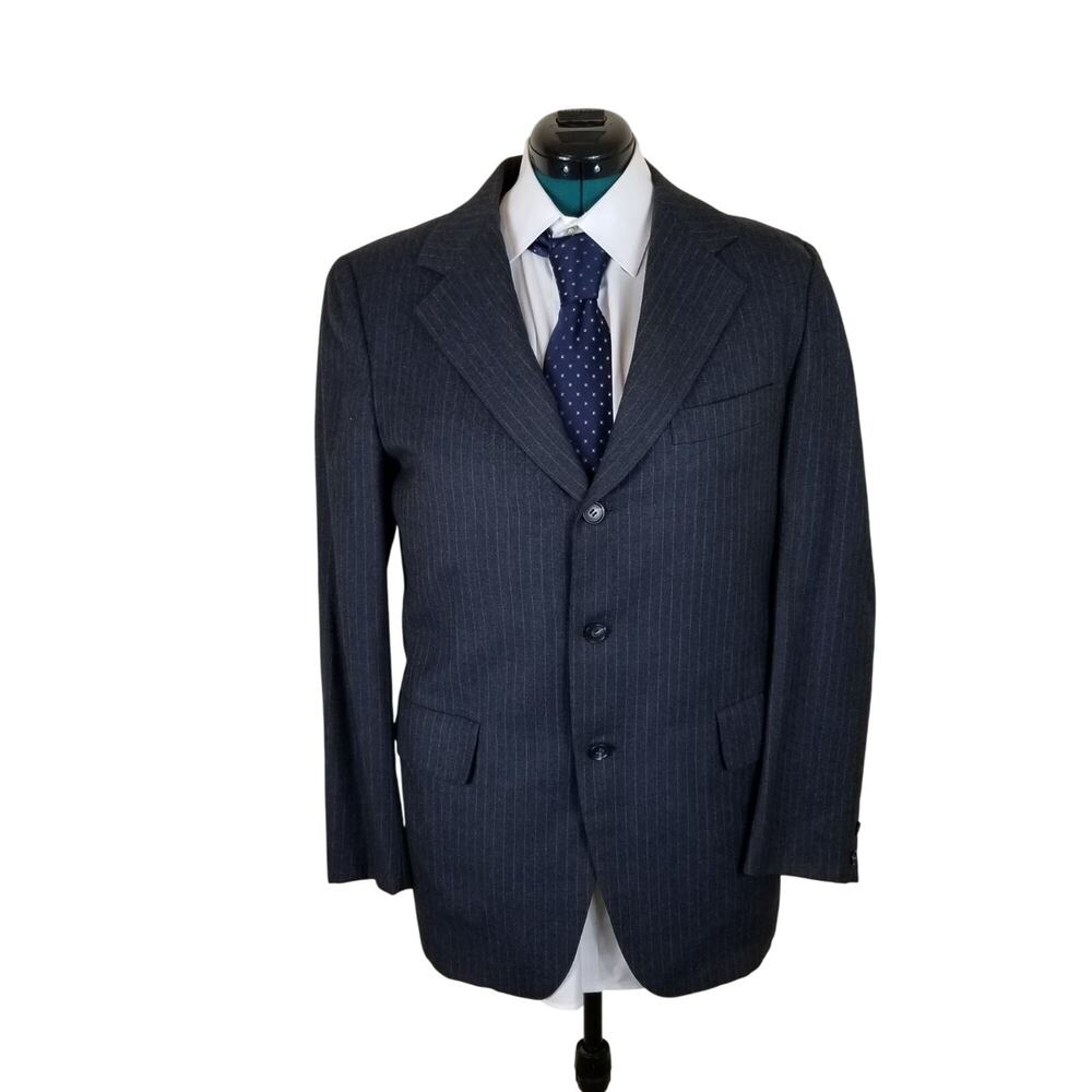 H. Freeman & Son Naturalaire Mens Pinstripe Wool Suit Jacket Size 42R 3 Button